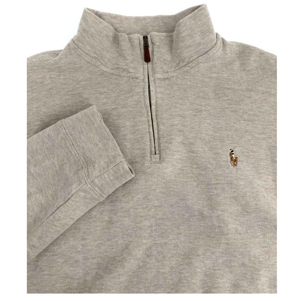 Polo‎ Ralph Lauren Men's Blue Estate Rib Quarter Zip Pullover XL